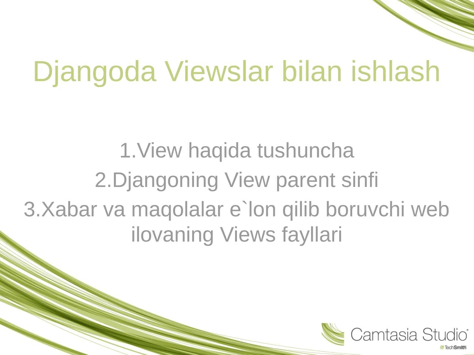 Djangoda Viewslar bilan ishlash