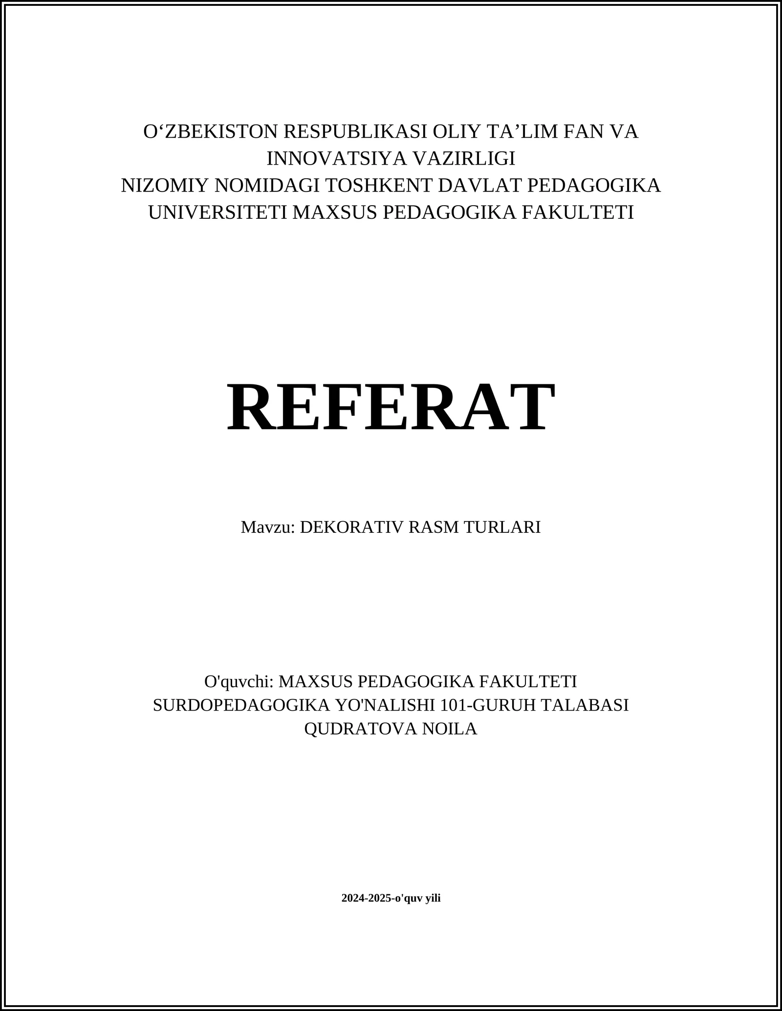 DEKORATIV RASM TURLARI