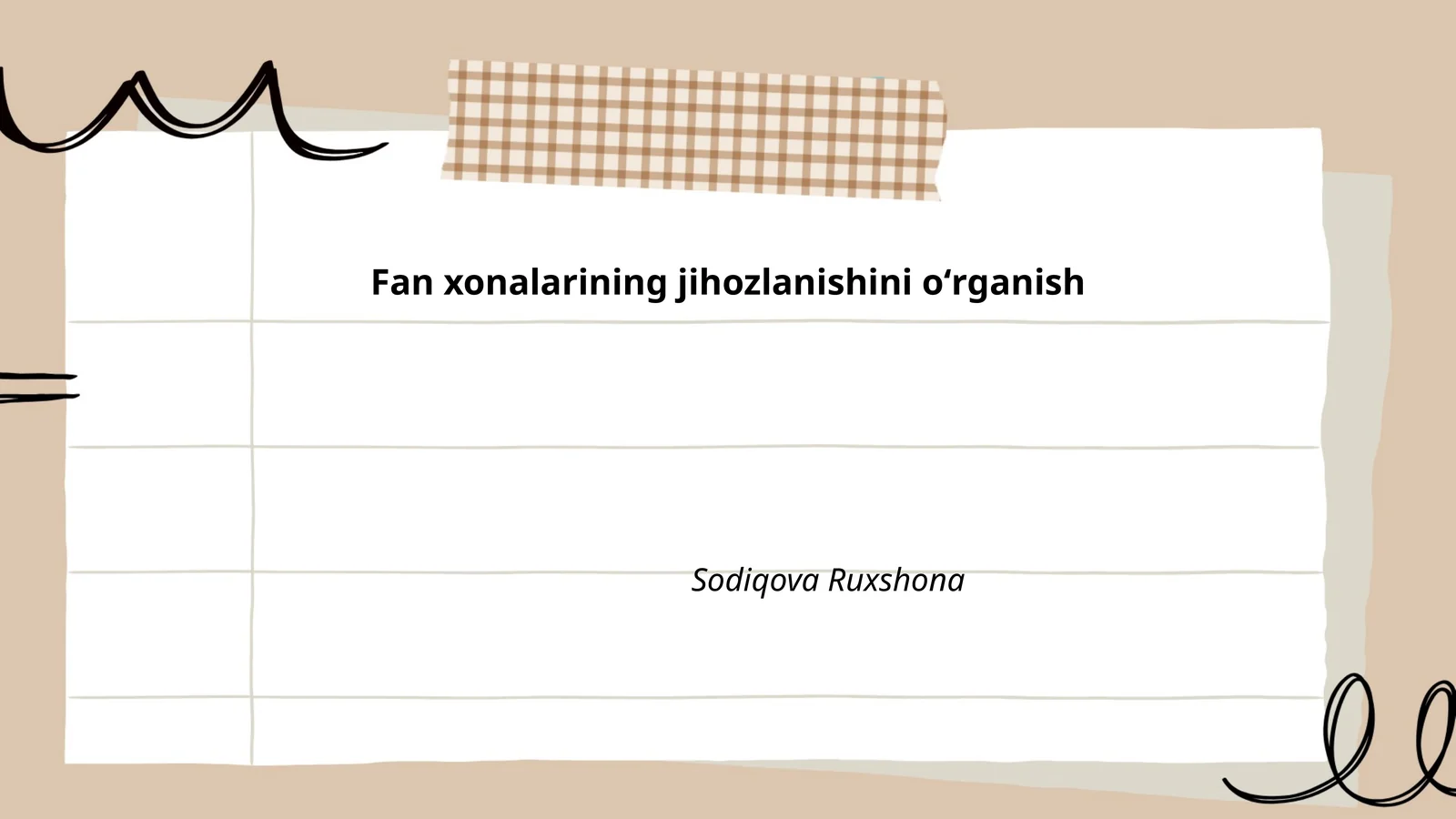 Fan xonalarining jihozlanishini oʻrganish